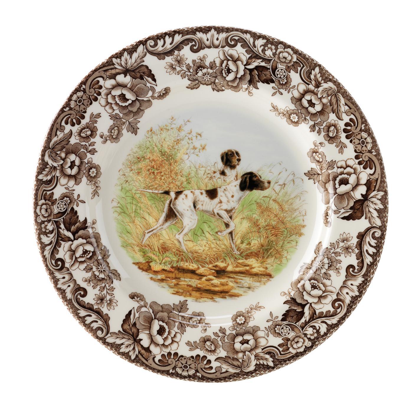Woodland Salad Plate - Hunting Dogs