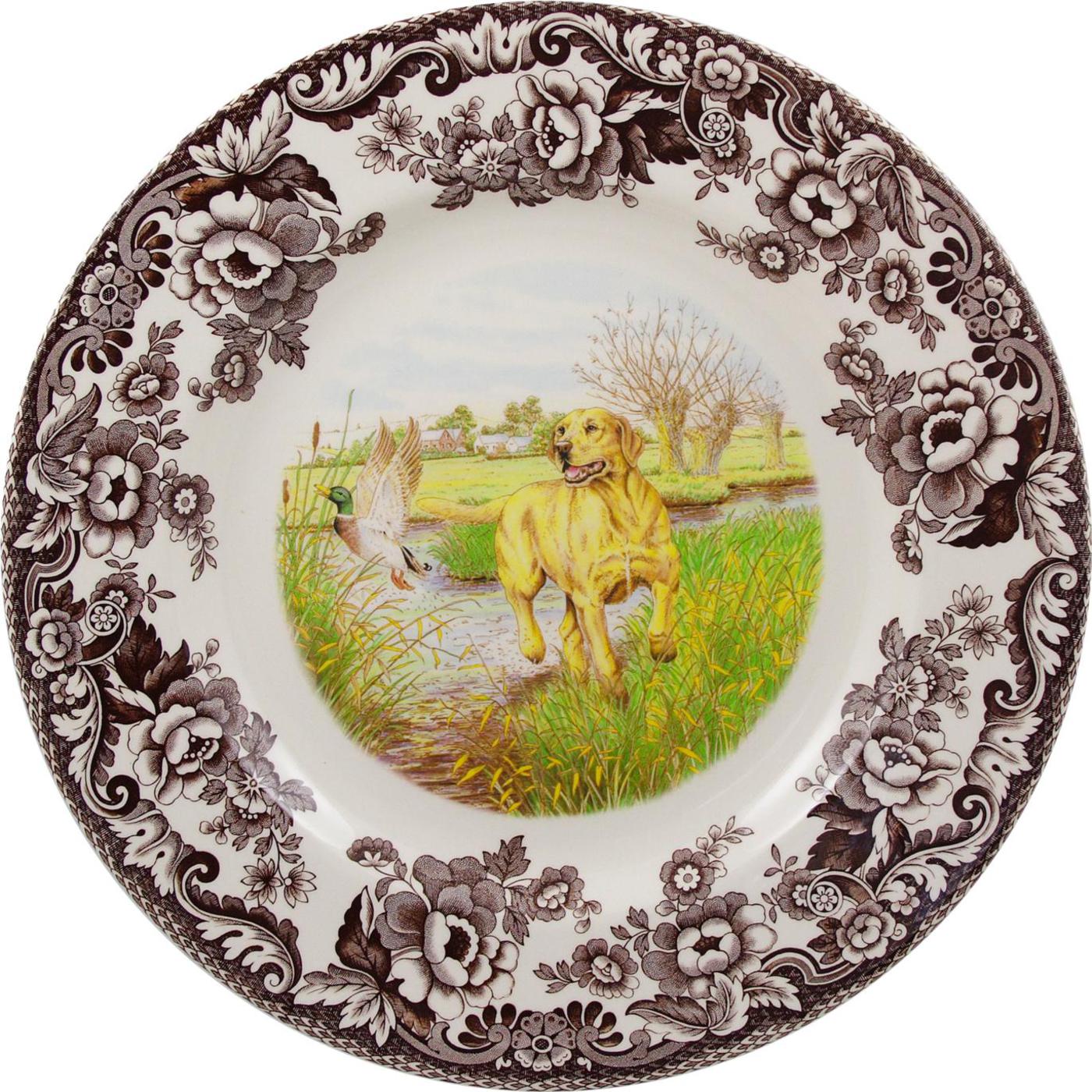 Woodland Salad Plate - Hunting Dogs