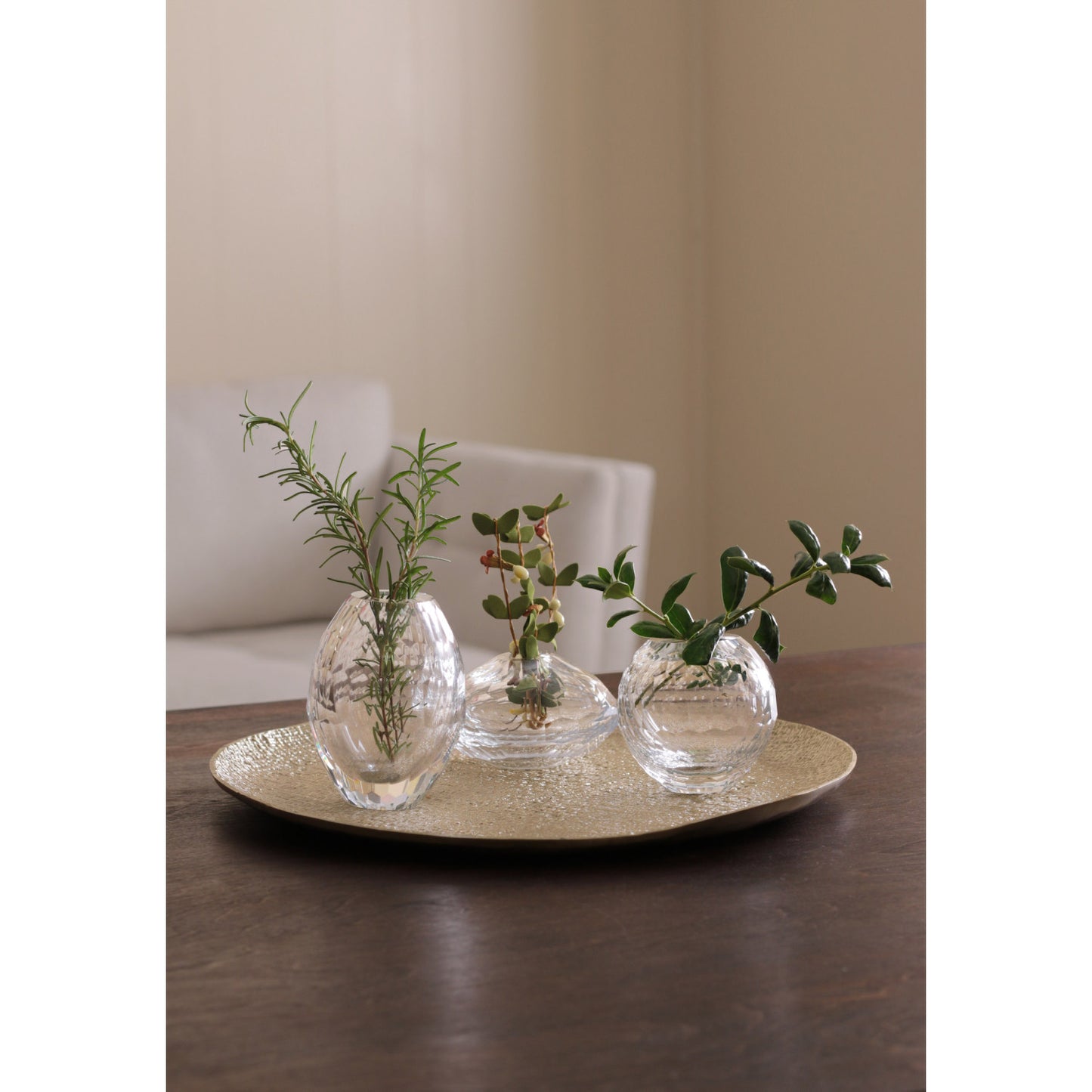 Glass Faceted Bud Vase