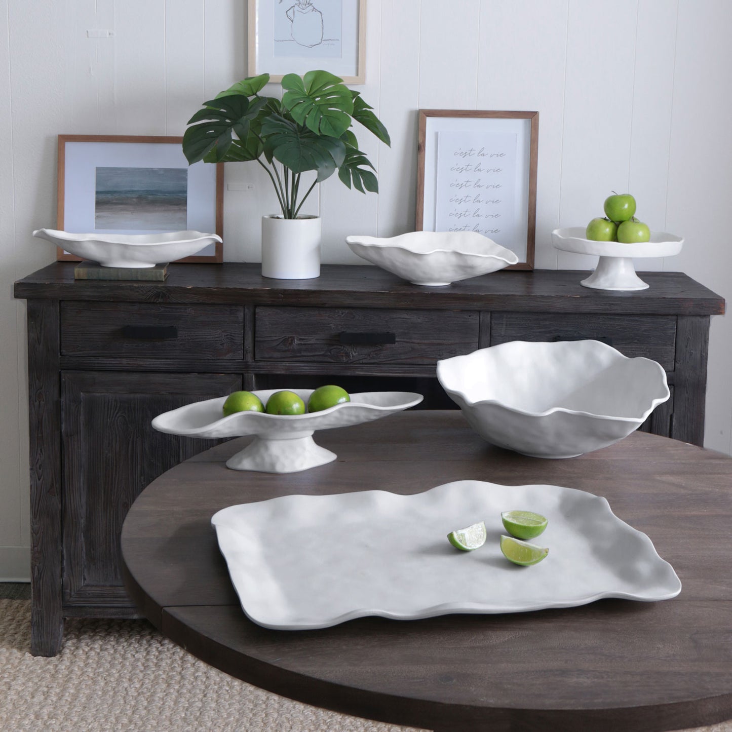 Vida Nube Large Platter-White