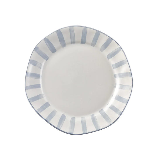 Azores Striped Salad Plate, Blue Lagoon