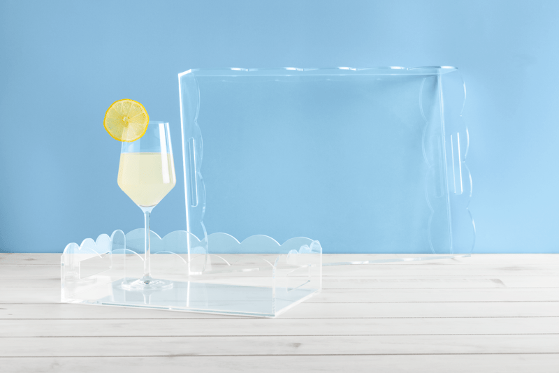 Lucite Scalloped Trays