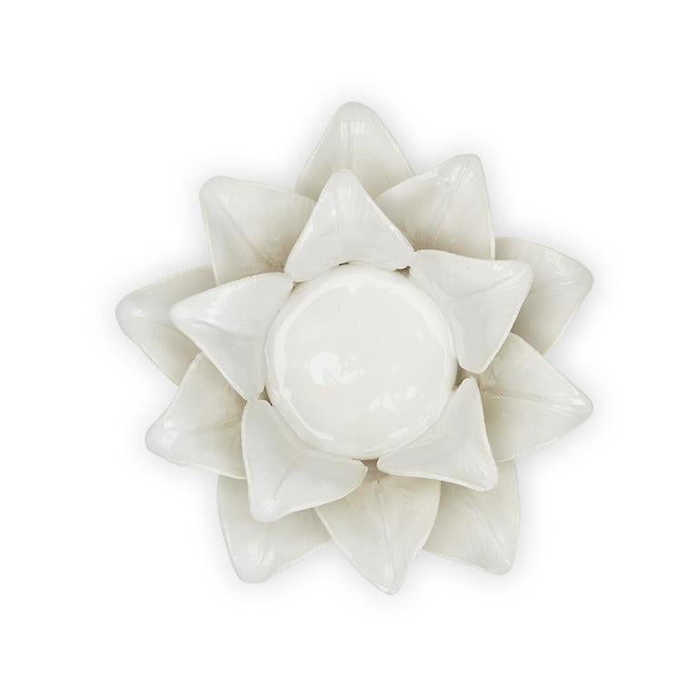 White Succulent Votive Candle Holder