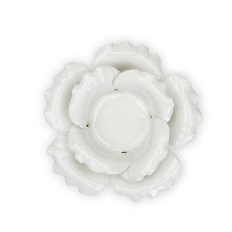 White Succulent Votive Candle Holder