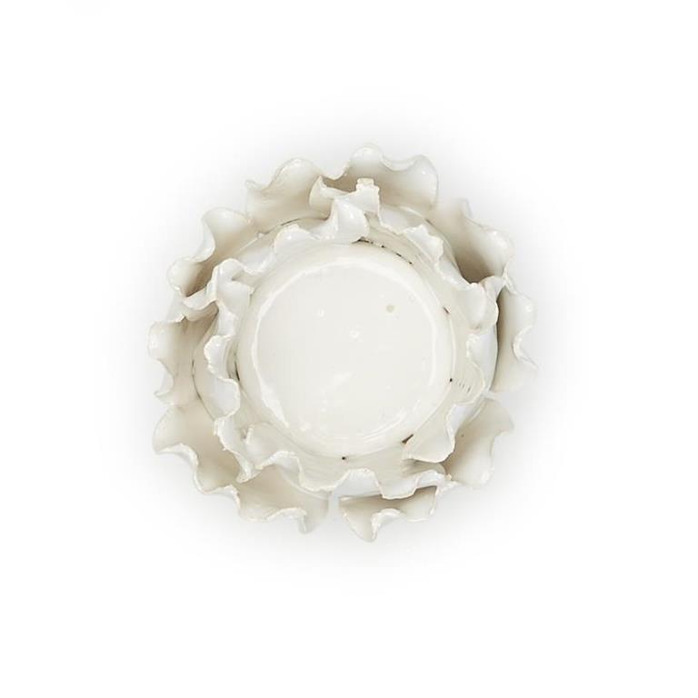 White Succulent Votive Candle Holder