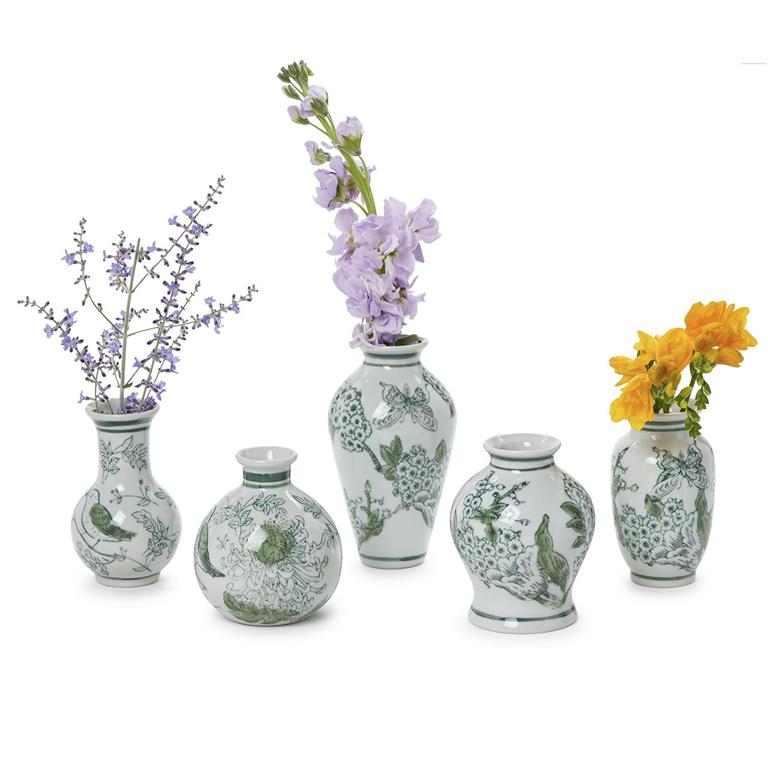 Lotus Green Chinoiserie Vase