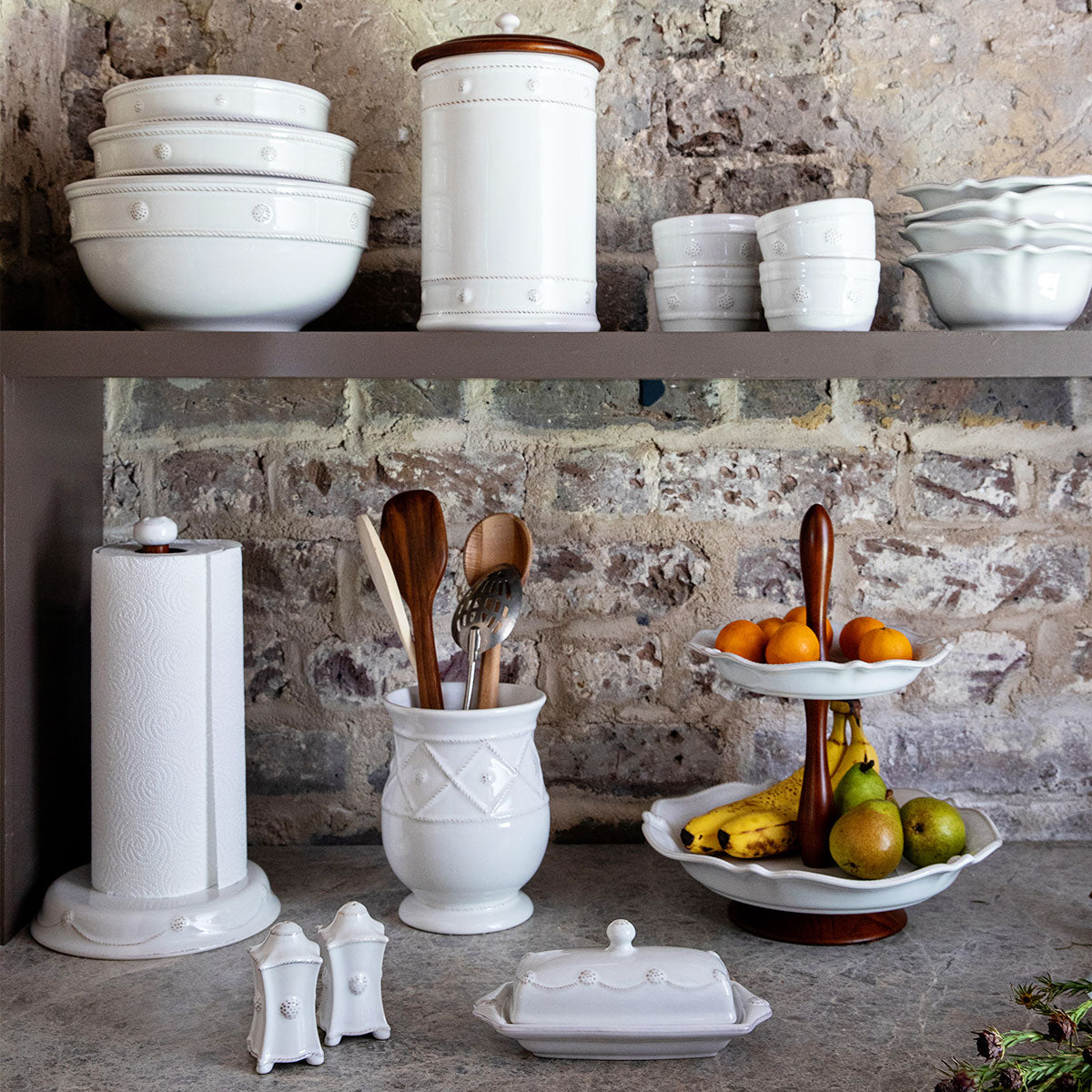 Berry & Thread Butter Dish - Whitewash