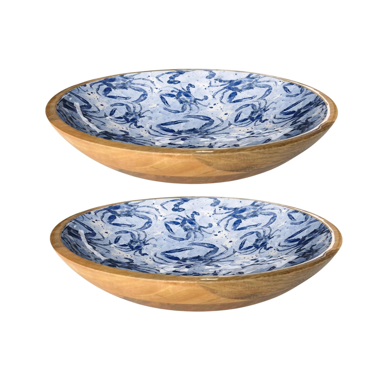 Blue Crab Bowl 14" Shallow Serving Bowl