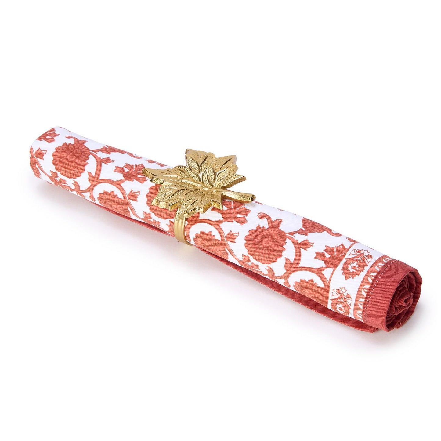 Golden Leaf Napkin Ring Set