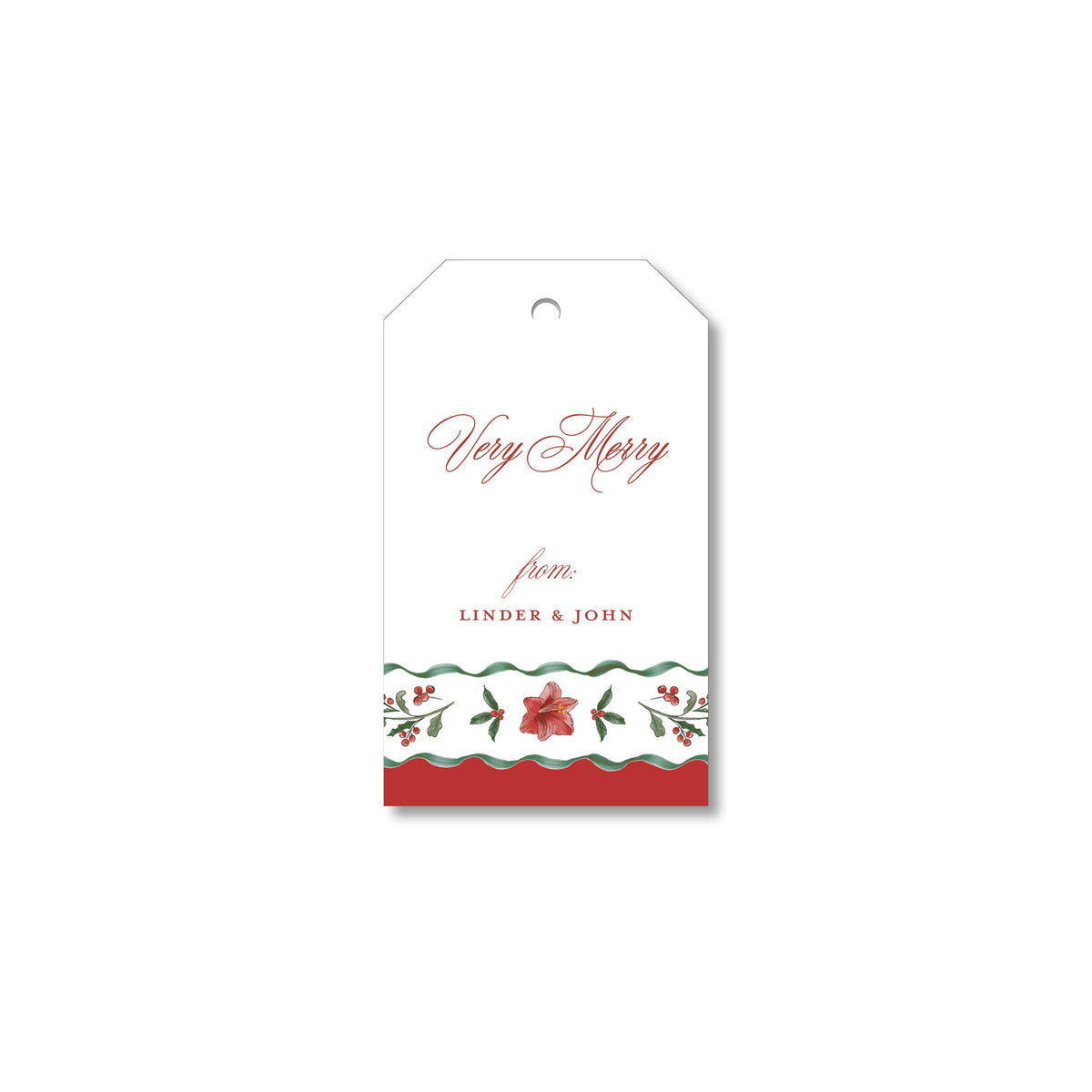 Amaryllis Red Gift Tag 2