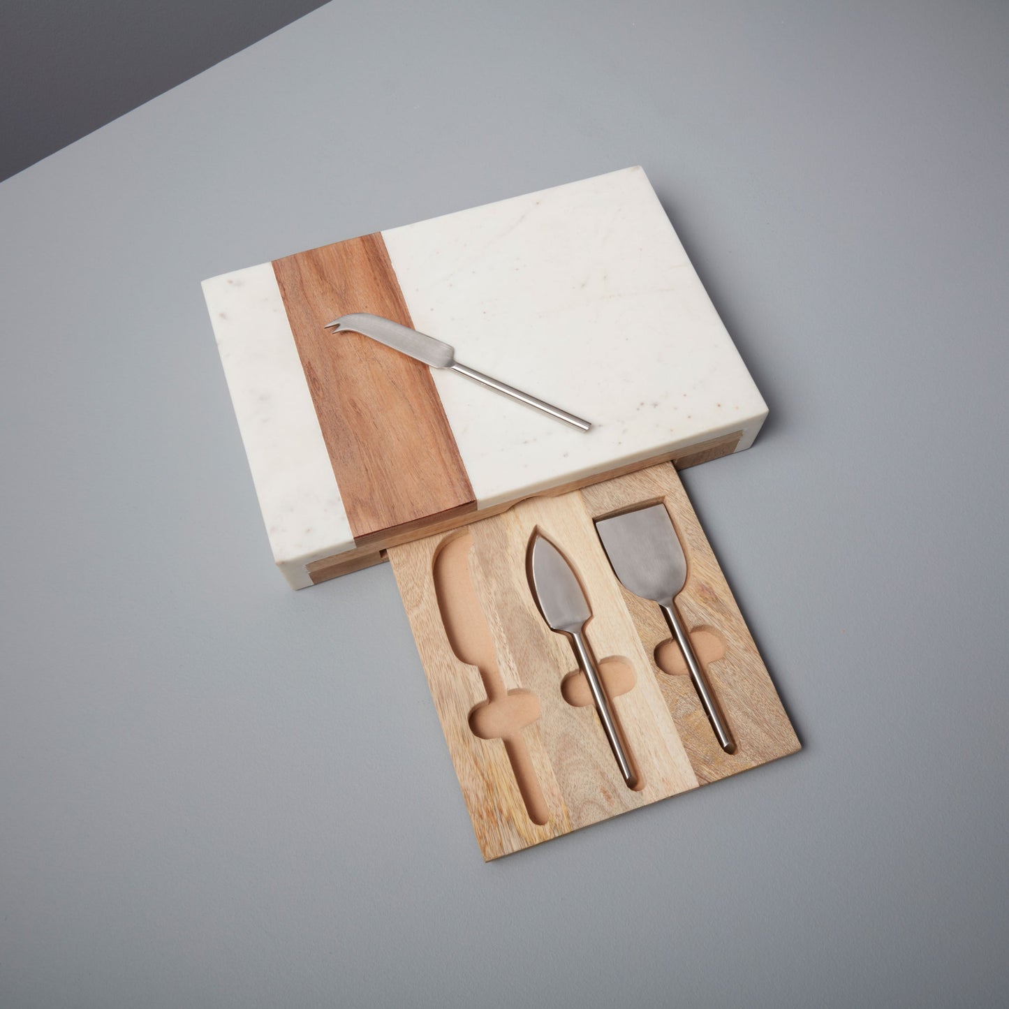 Marble & Acacia Board Set