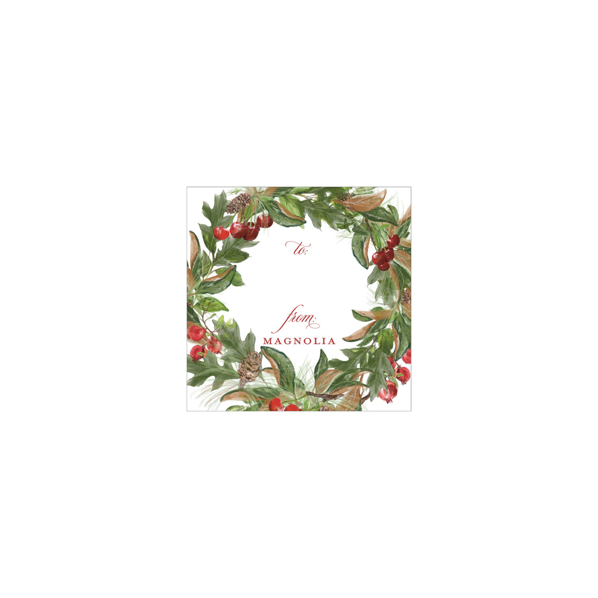 Berry Wreath Gift Label