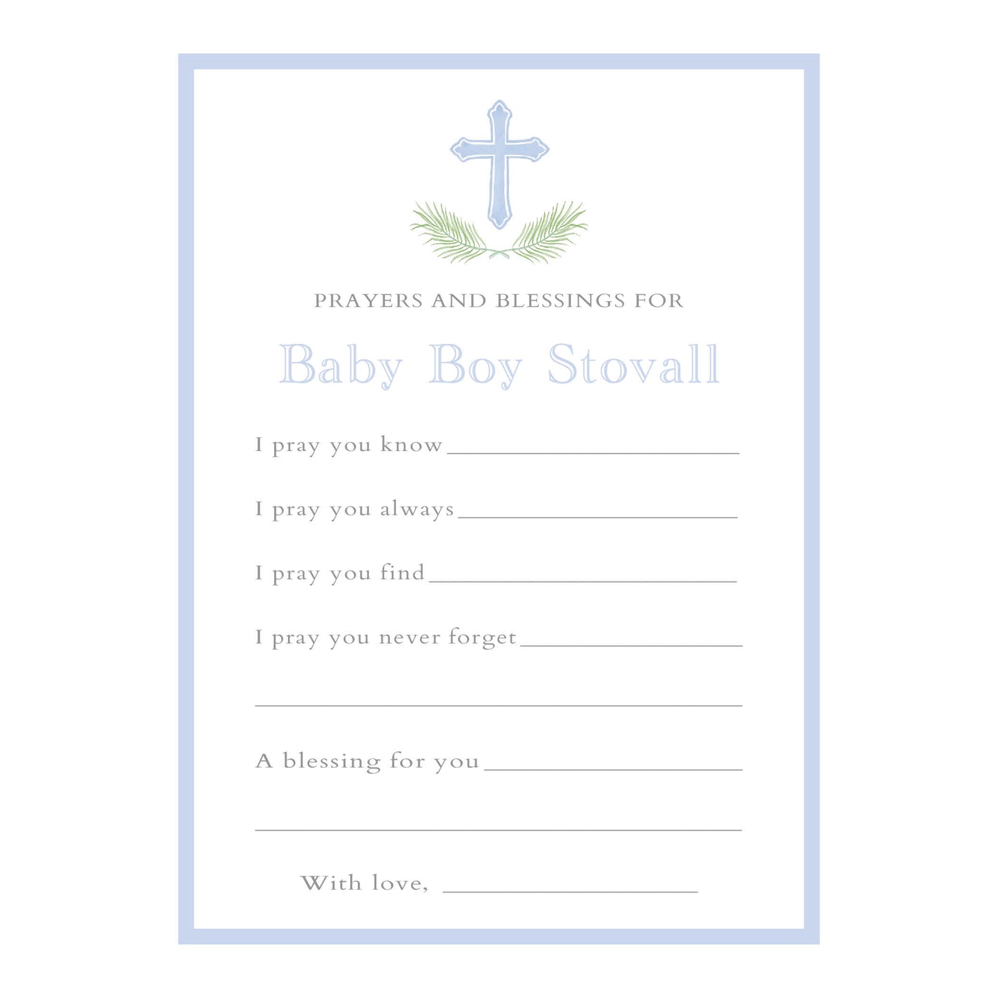 Custom Blessing Cards