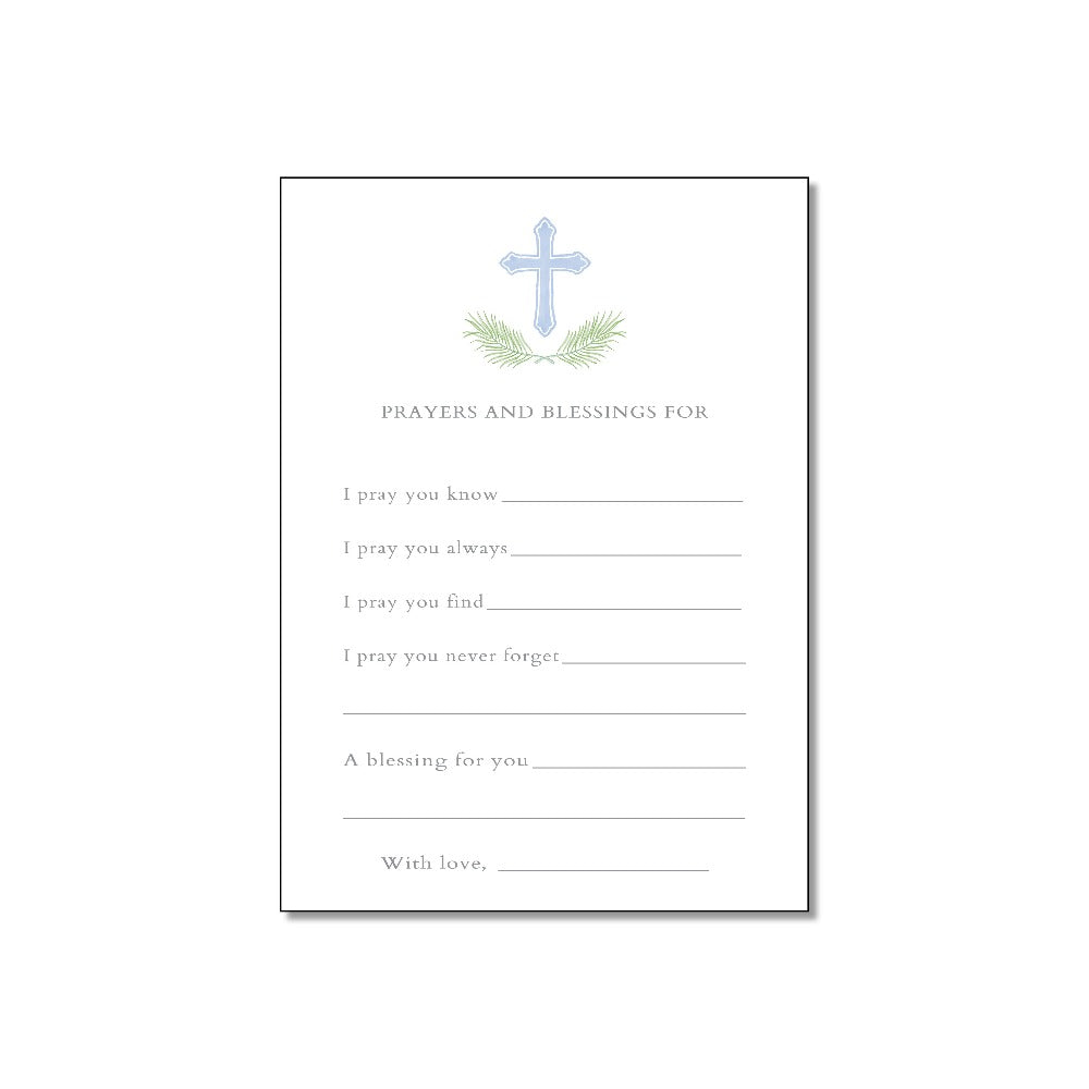 blue cross prayer and blessing card
