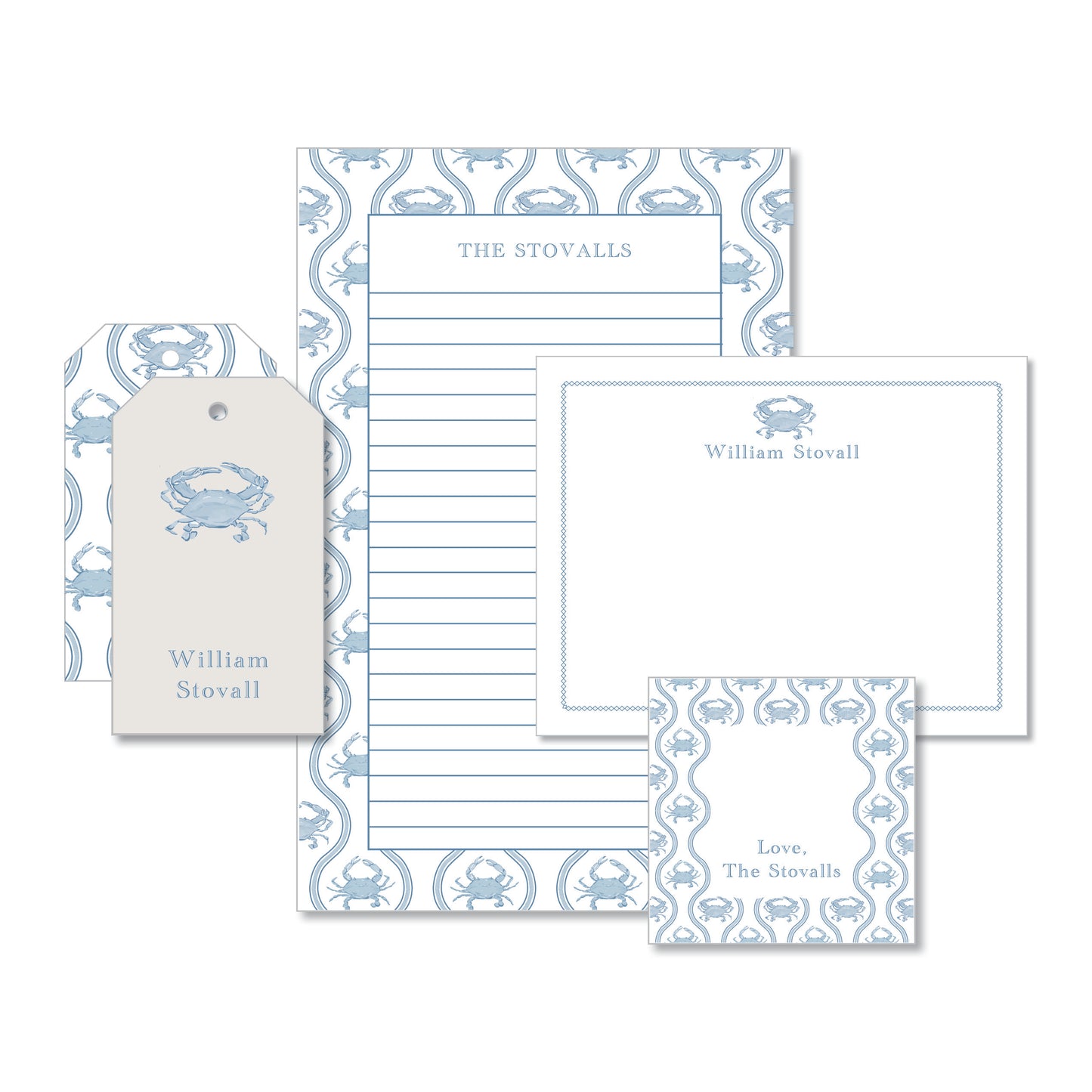 Blue Crab Stationery Set