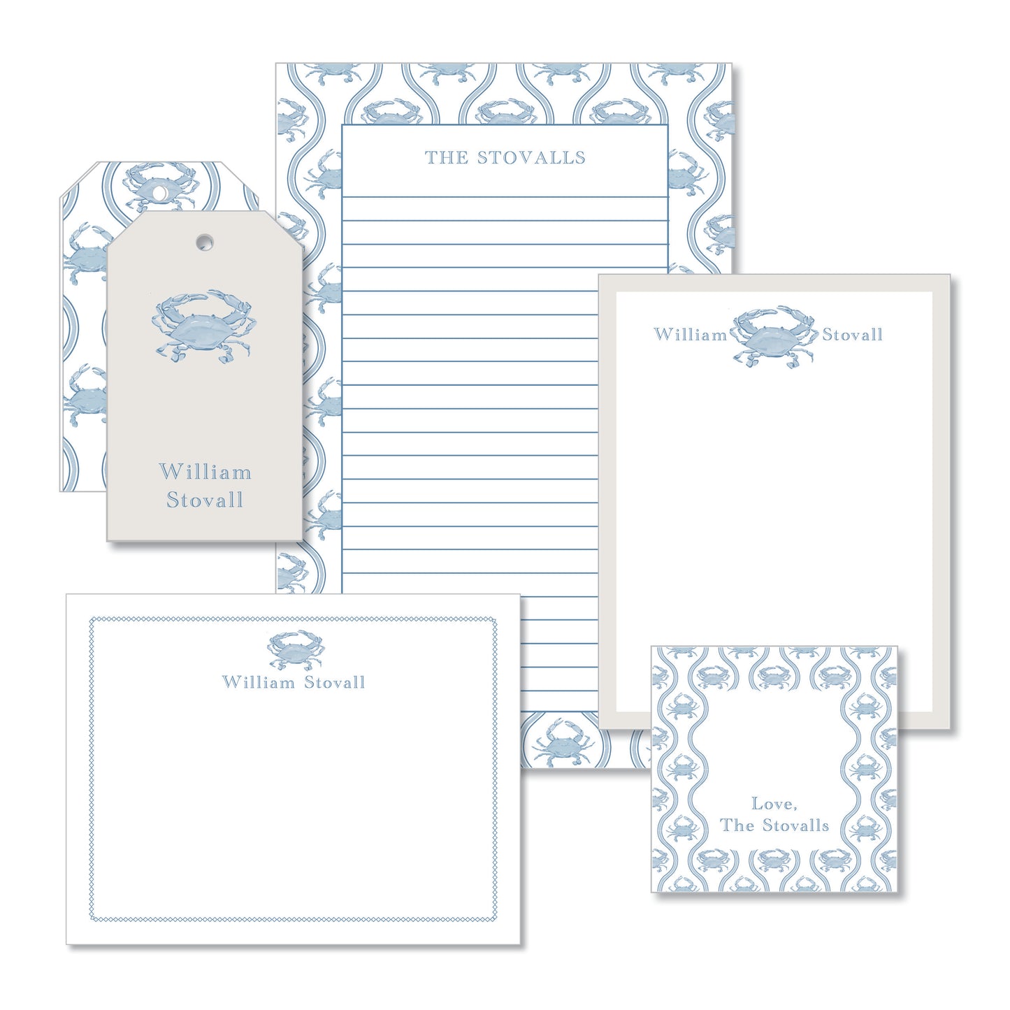 Blue Crab Stationery Set