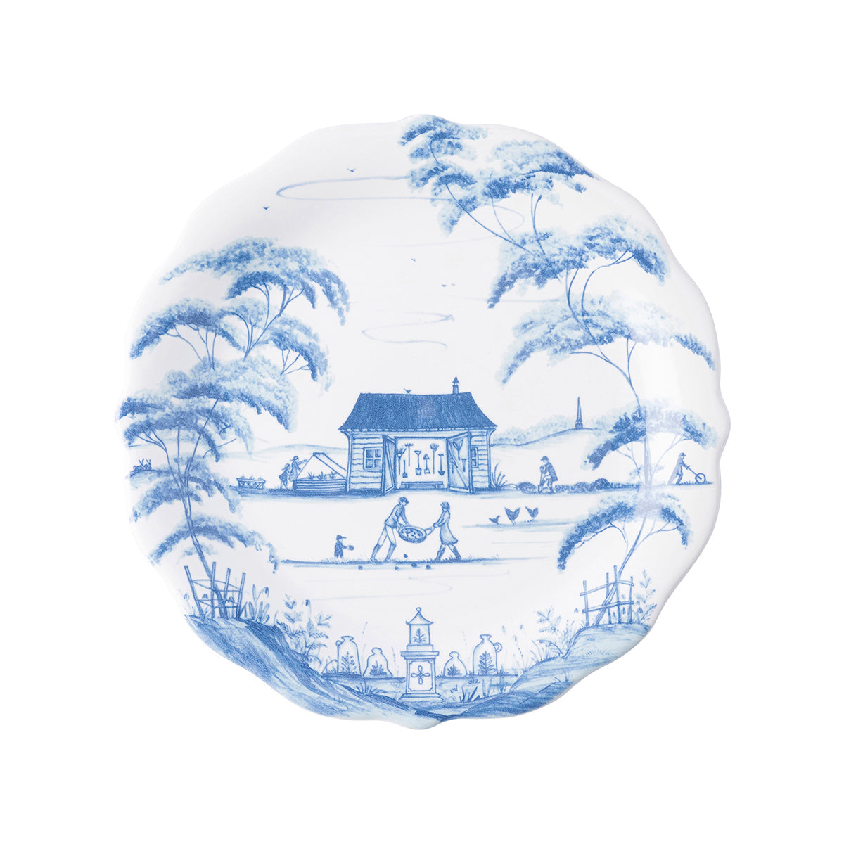 Country Estate Party Plates Set of 4-Delft Blue