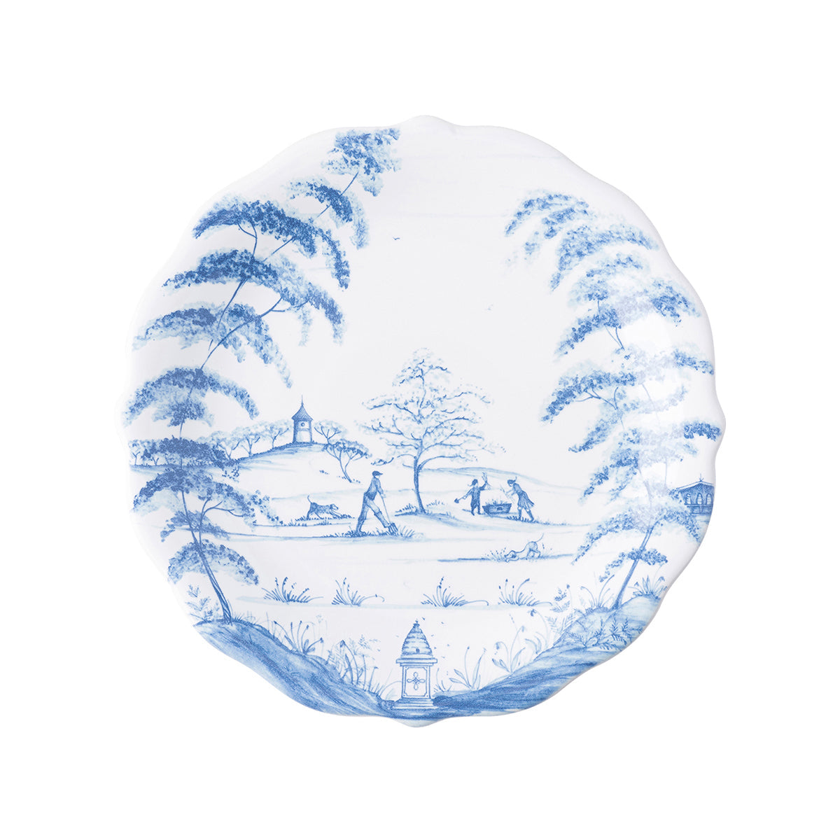 Country Estate Party Plates Set of 4-Delft Blue