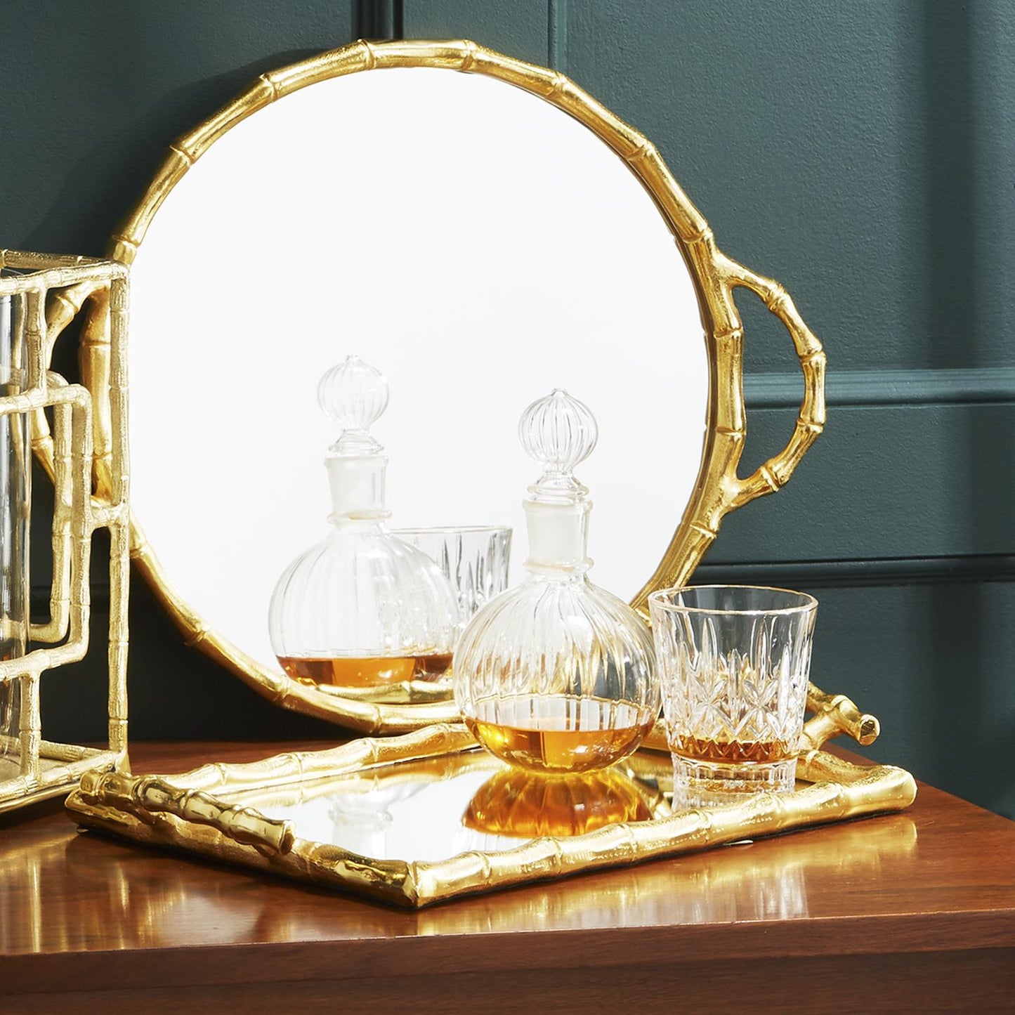Bamboo Mirrored Tray