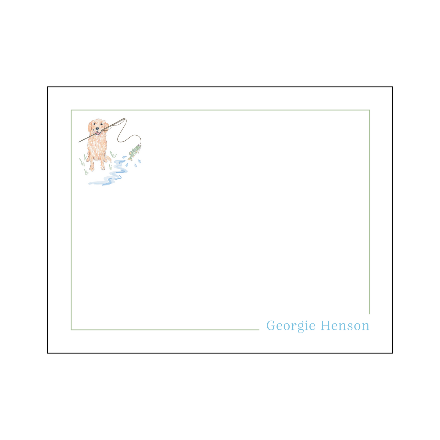 Fishing Dog Notecard