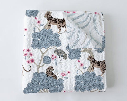 Tiger Trees Opal Baby Blanket-Lt. Blue