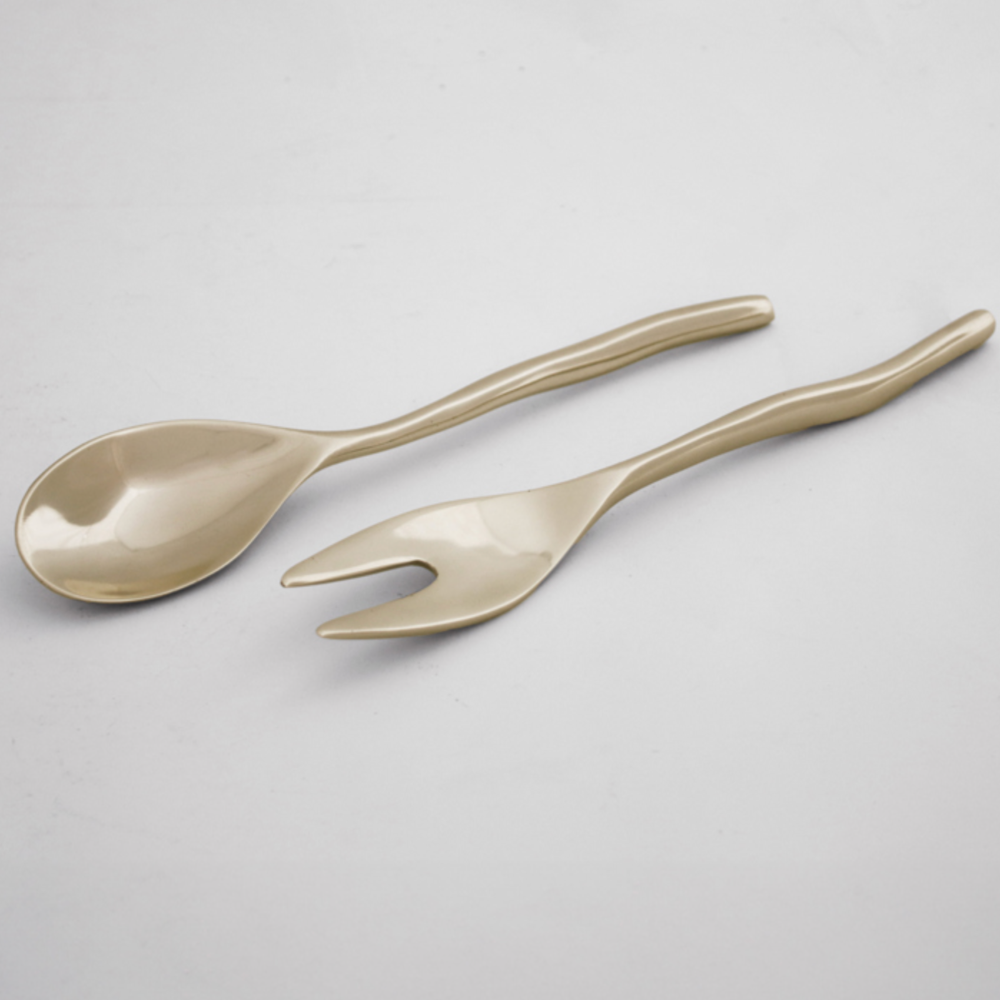 Gold Sleek Fork and Spoon