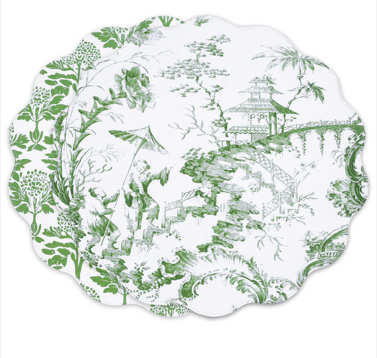 Green Placemats Chinoiserie
