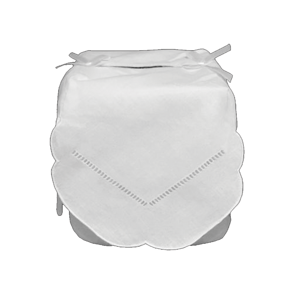 Hemstitch Linen Tissue Box Cover