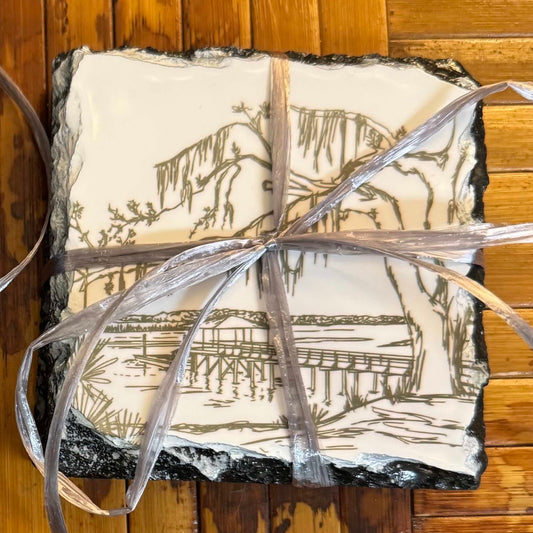Isle of Hope Slate Coaster Set/2