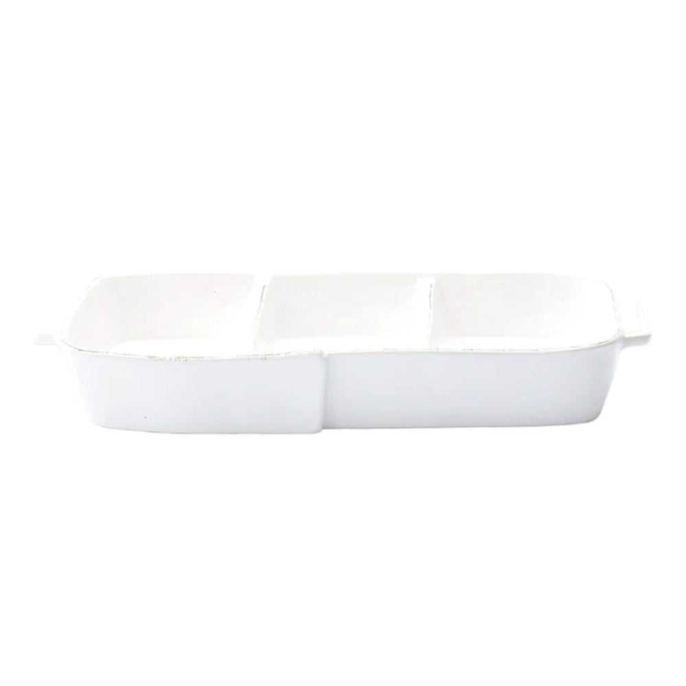 Melamine Lastra White Three-Part Server