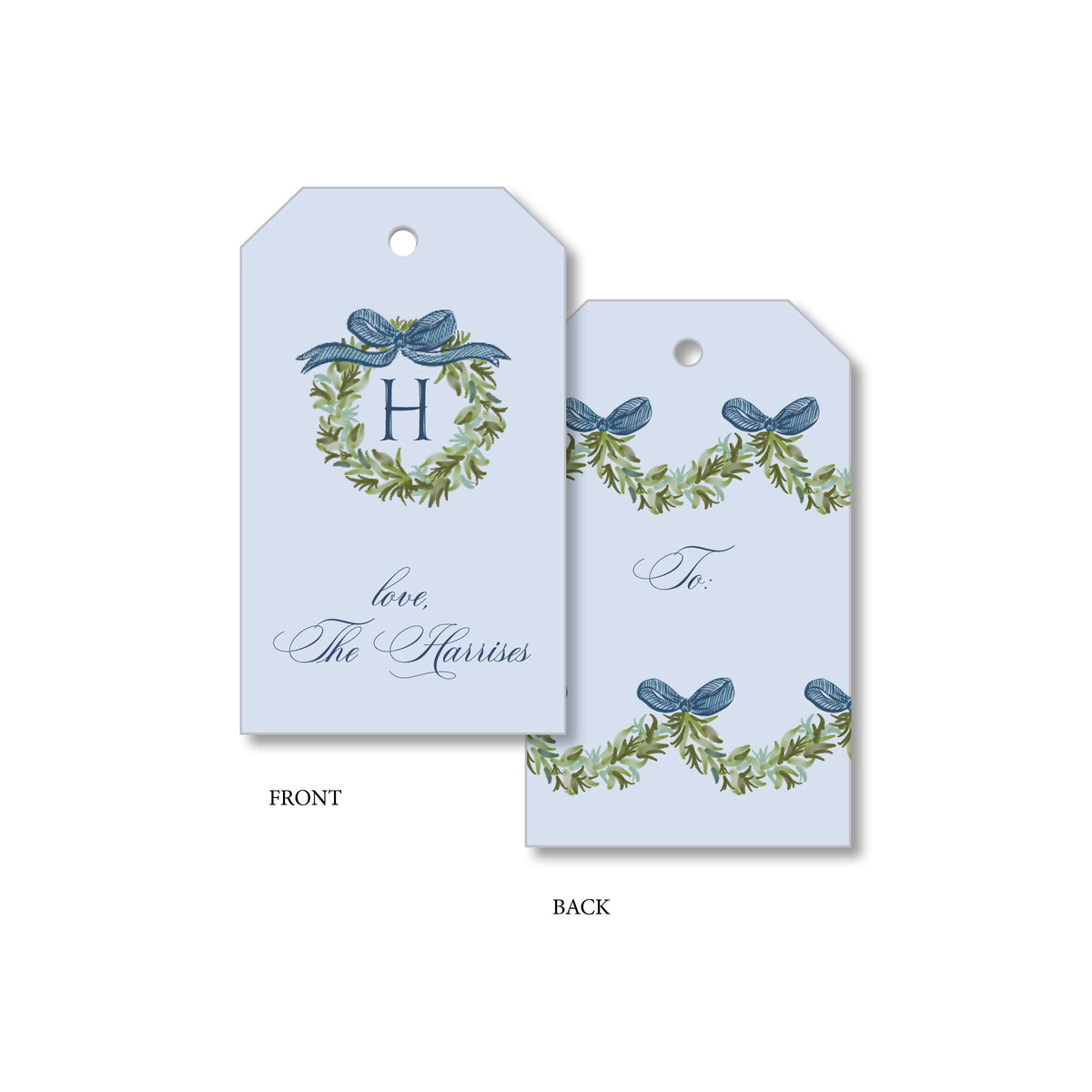 Little Blue Bow Gift Tag