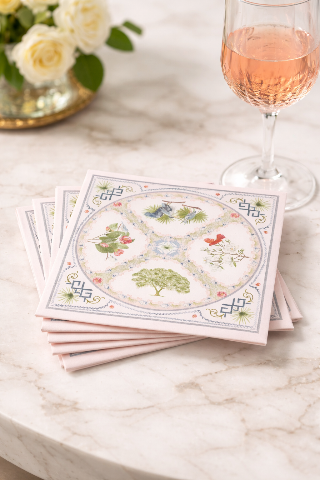 Lowcountry Medallion Linen Napkins