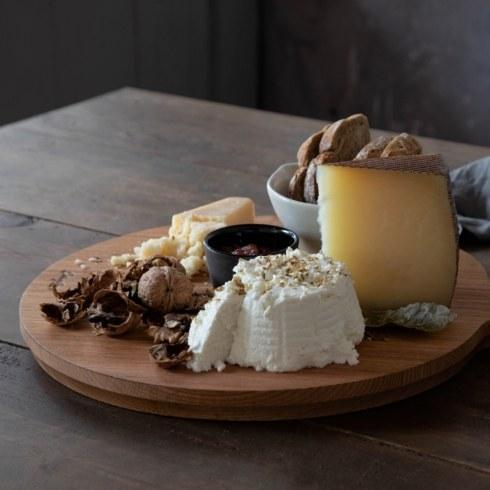 Oak Wood Round Cutting/Serving Board w/ Handle