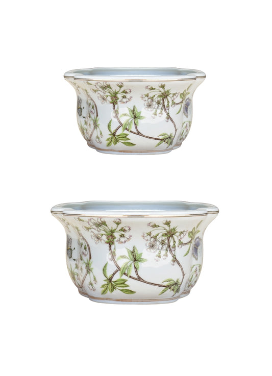 Cherry Blossoms Oval Cachepot Set