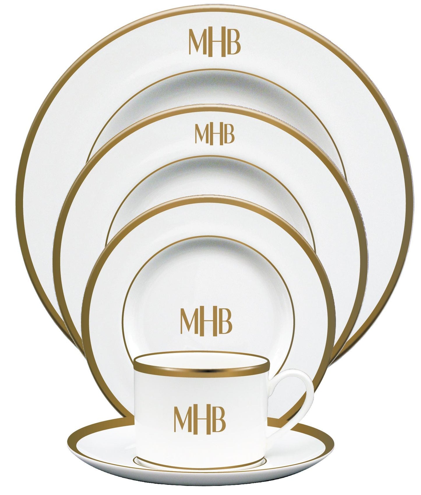 Signature Gold Monogram Tea Cup