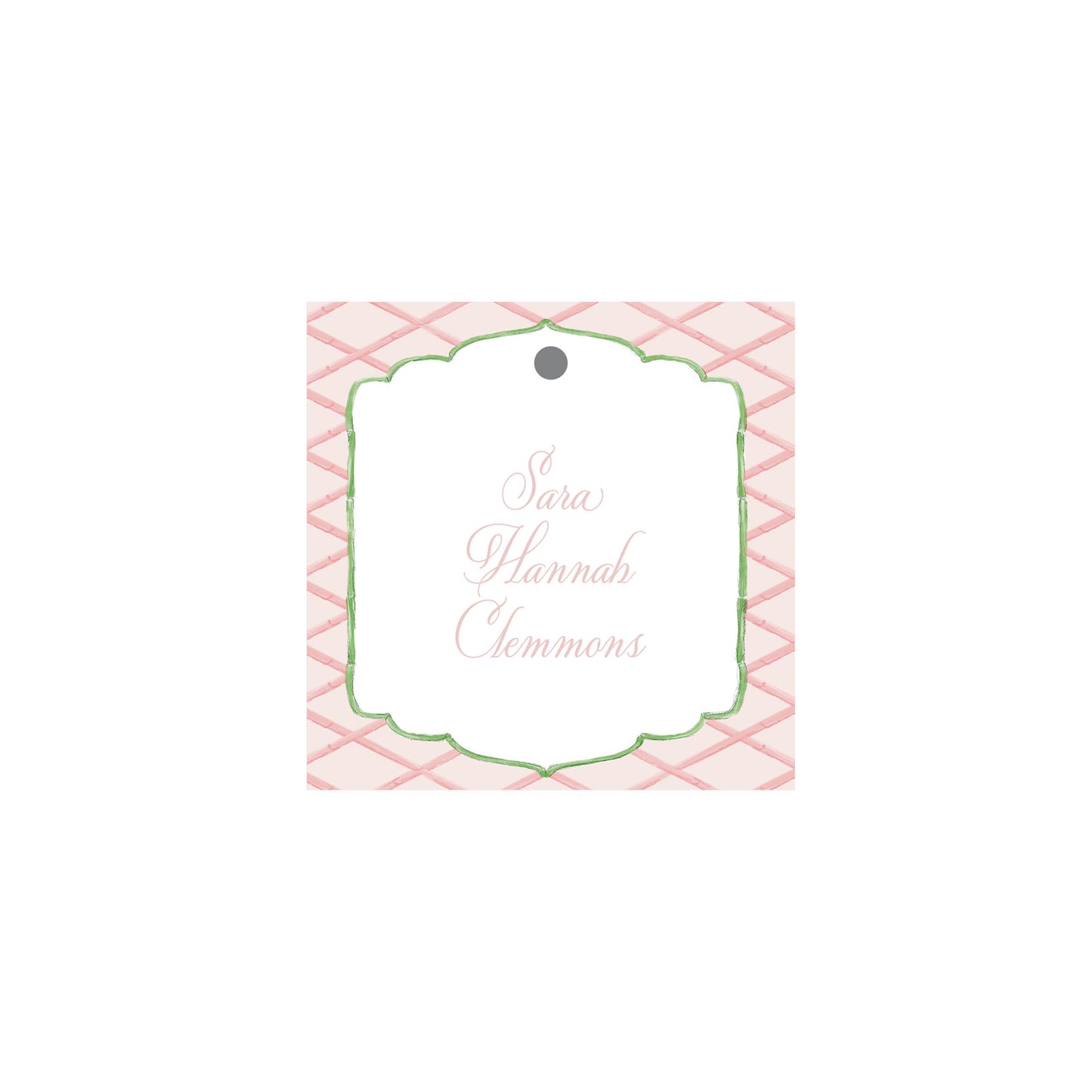 Pink Green Bamboo Tag