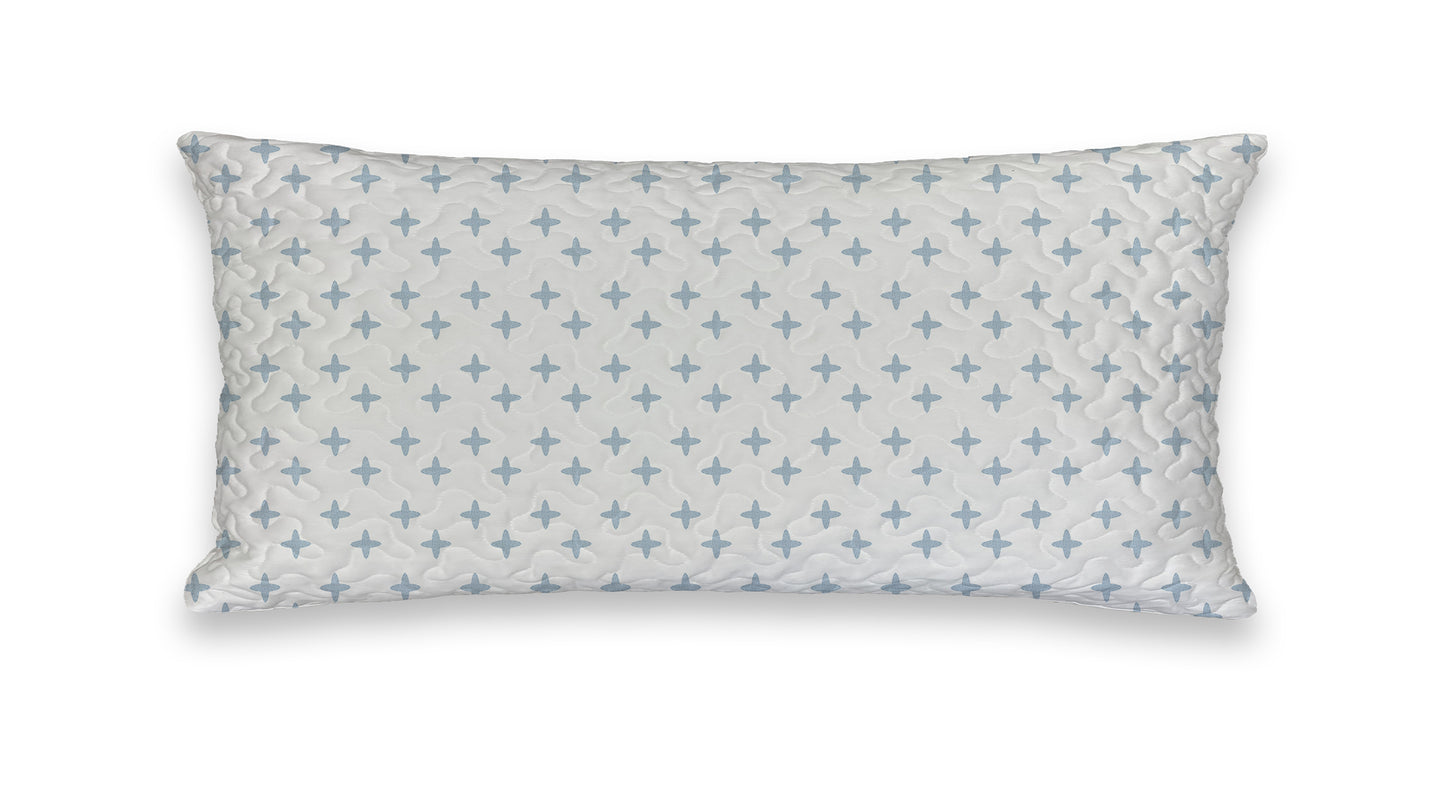 Foo Dogs Quilted Pillow-Lt. Blue