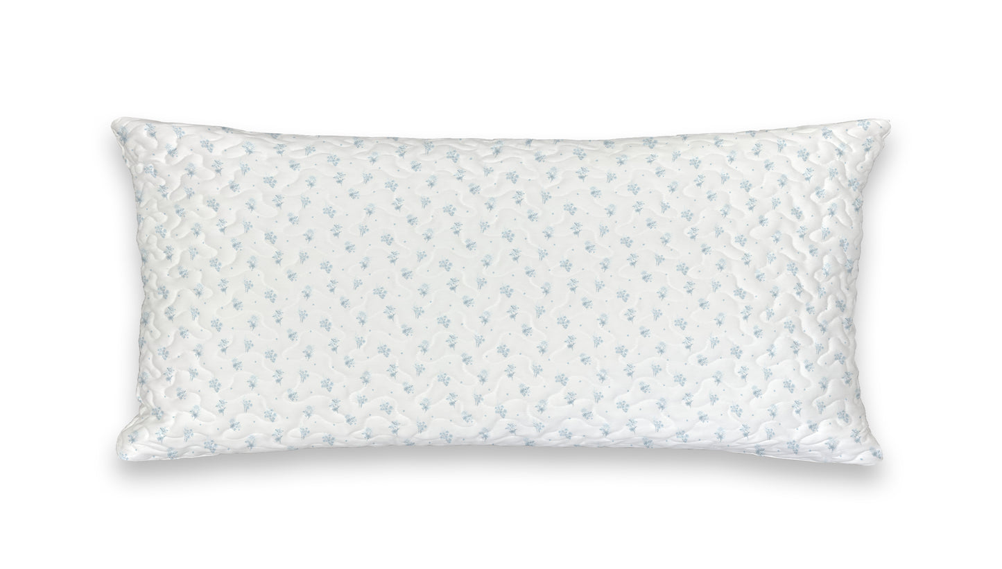 Aledo Toile Quilted Pillow in Blue