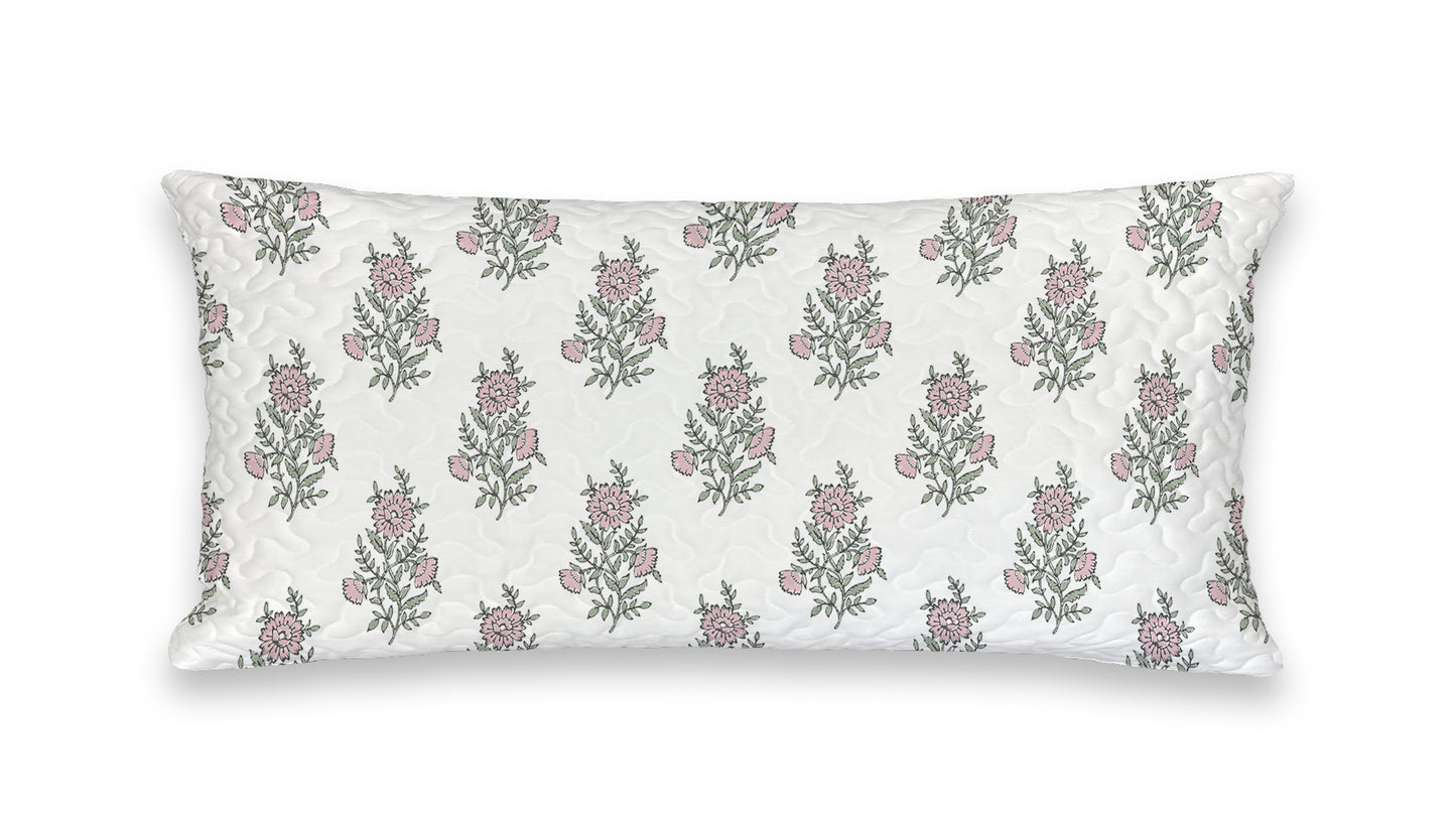 Claire Quilted Pillow-Pink