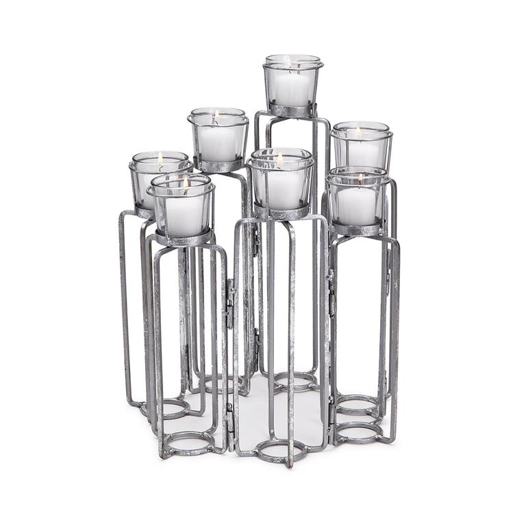 Serpentine Candleholder, Silver