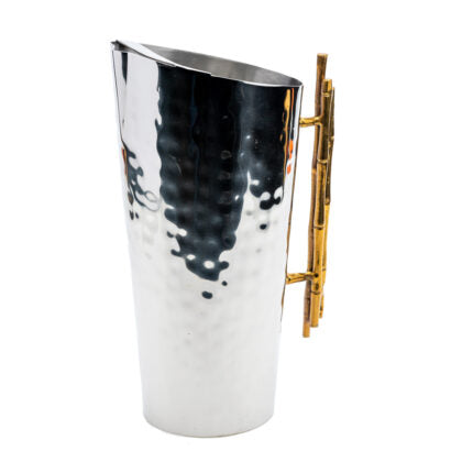 Nickel and Gold Bamboo Pitcher