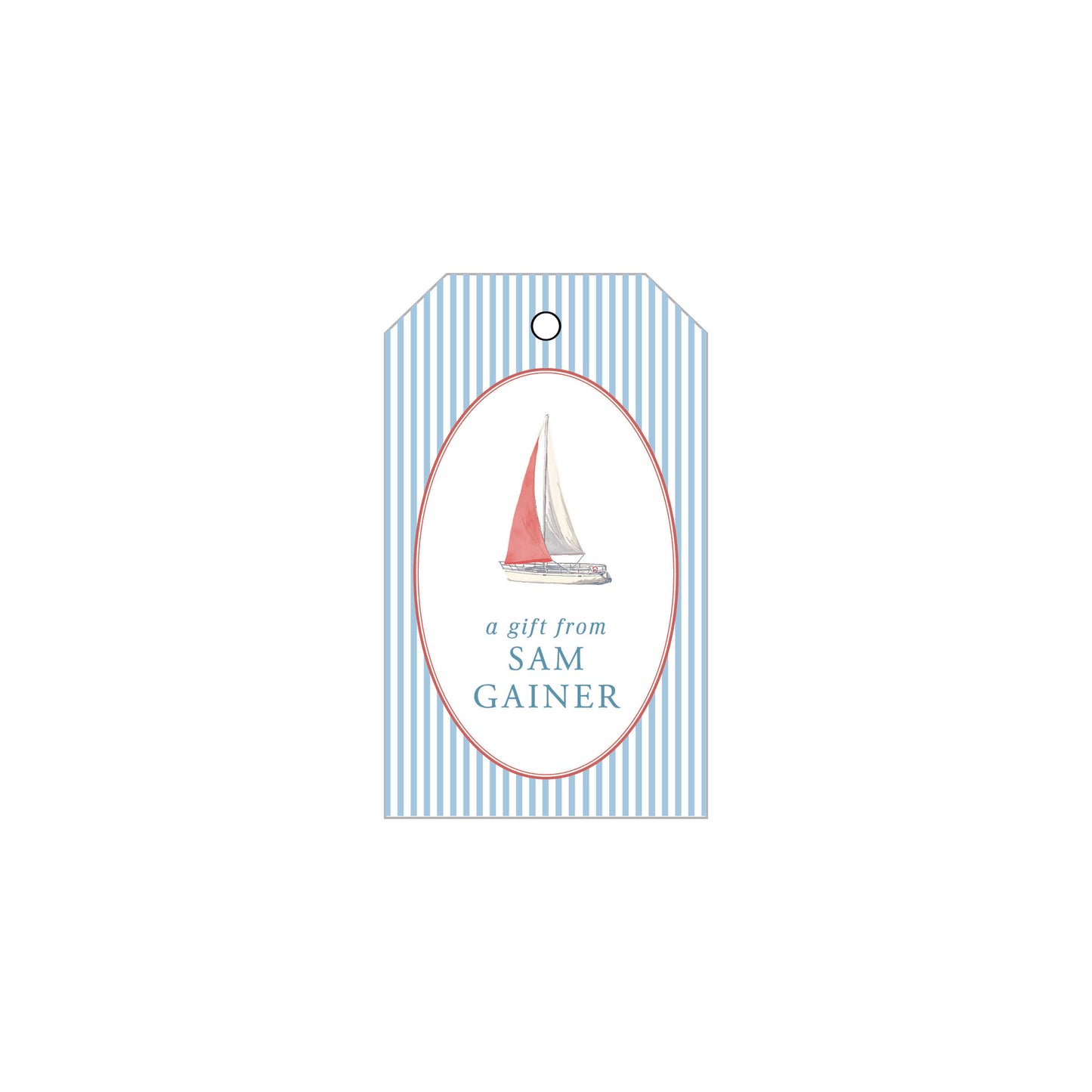 Sailboat Frame Gift Tag