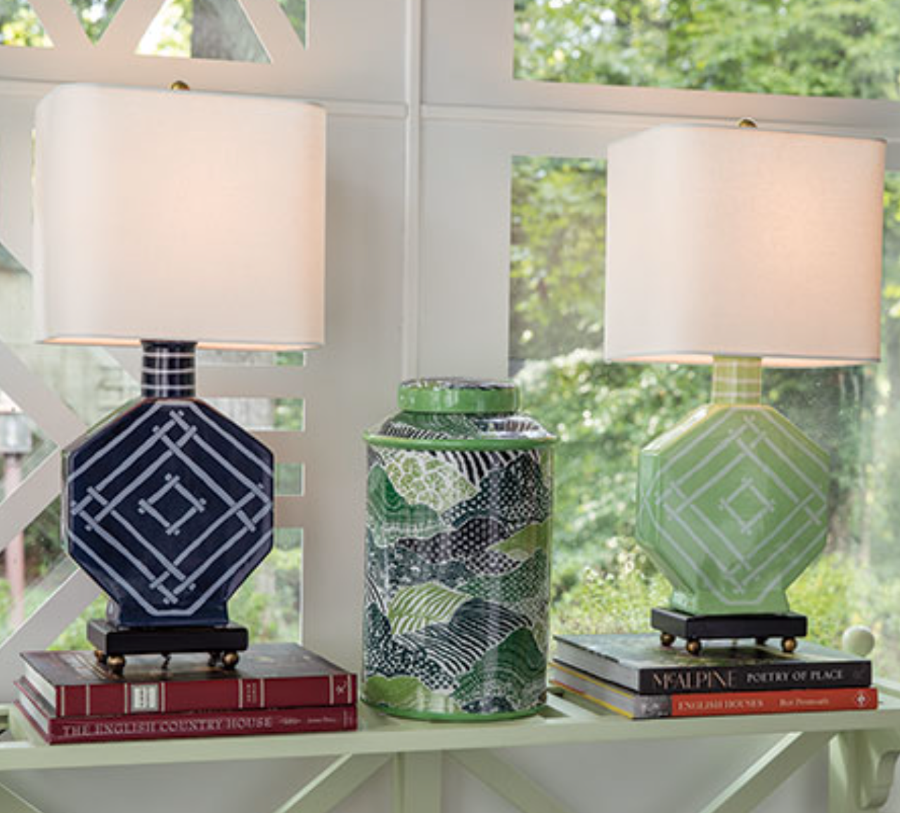 Bamboozled Blue Octagon Table Lamp