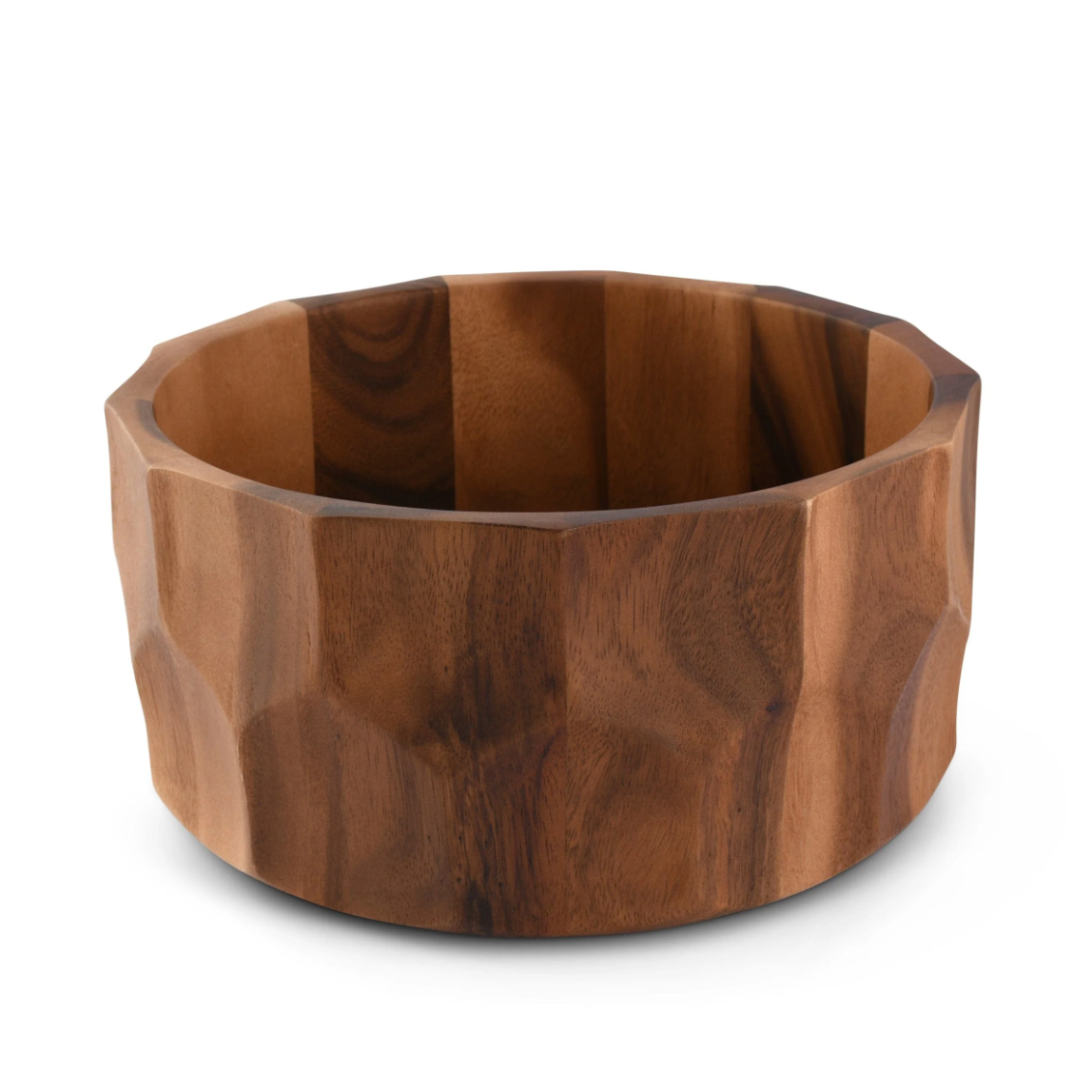DIAMOND PATTERN LARGE ACACIA WOOD SALAD BOWL