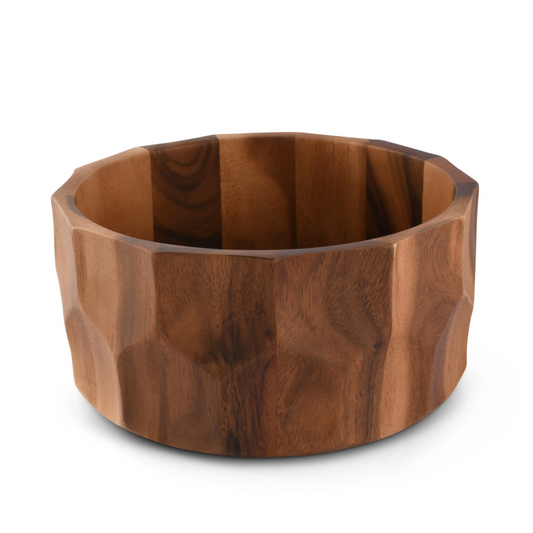 DIAMOND PATTERN LARGE ACACIA WOOD SALAD BOWL