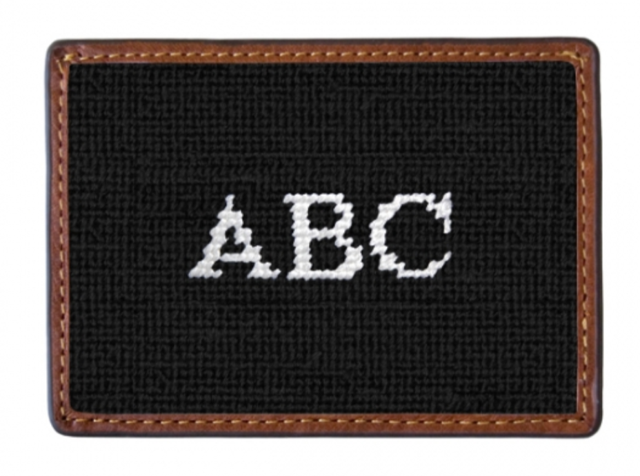 Monogrammed Needlepoint Card Wallet