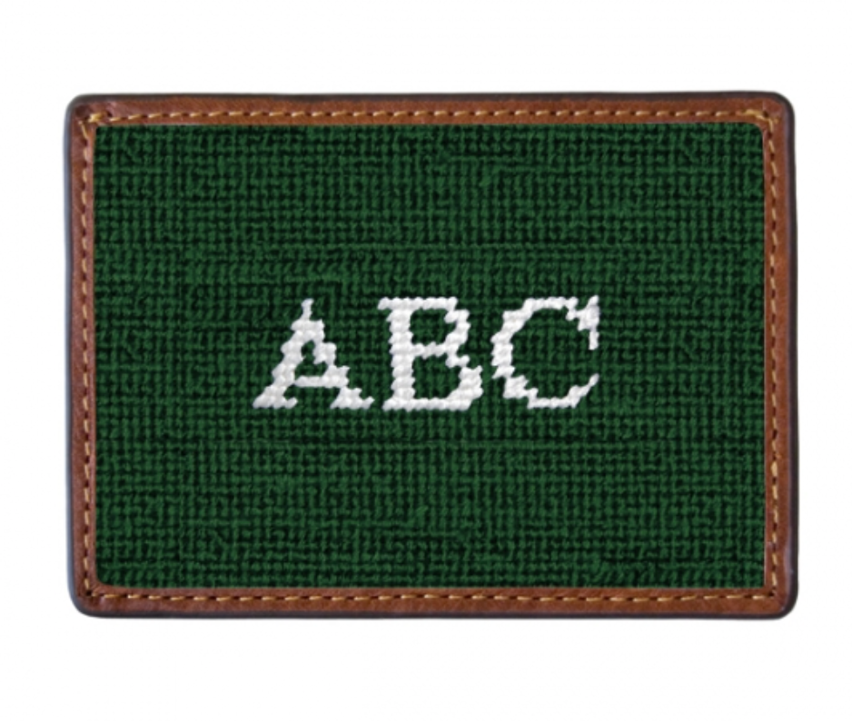 Monogrammed Needlepoint Card Wallet