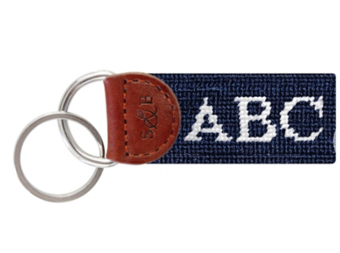 Monogrammed Needlepoint Key Fob