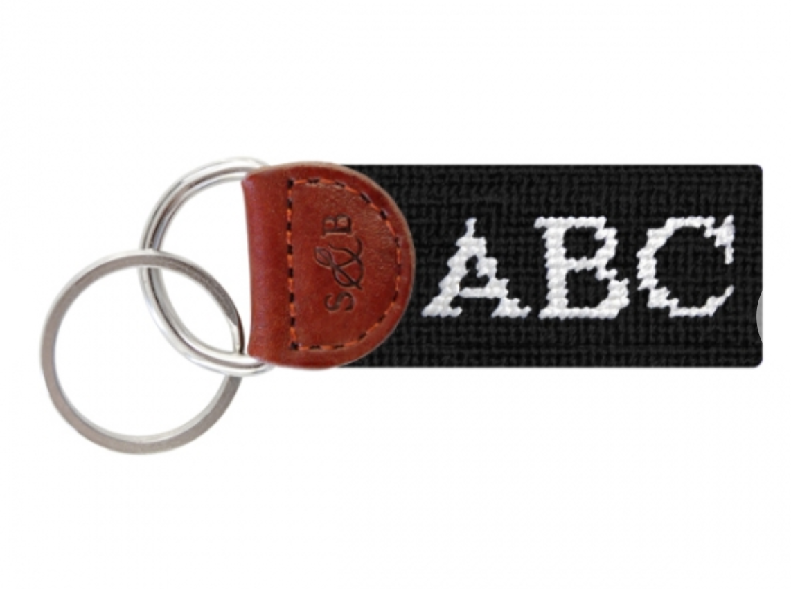 Monogrammed Needlepoint Key Fob