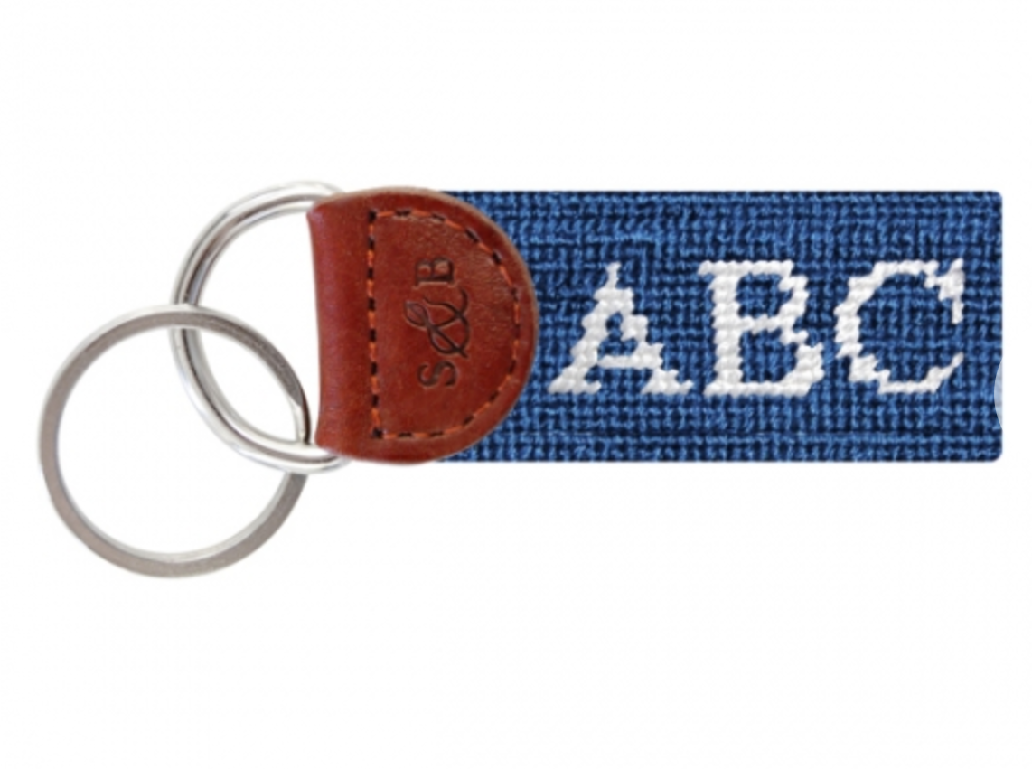 Monogrammed Needlepoint Key Fob
